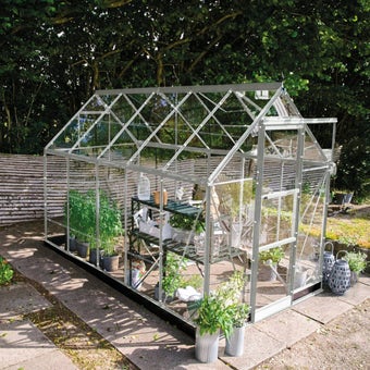 The Halls ICON Range of 6ft Freestanding Greenhouses-Mill-6' x 10'-Standard Horticultural Glass - Comes with base