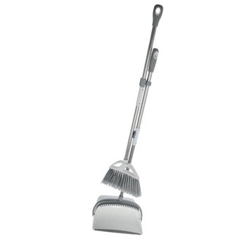 Elite Stainless Steel Folding Long Handle Dustpan & Brush Set – Upright Sweeping Set for Easy Clean-Up