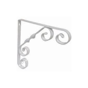 100mm (4") White Wrought Iron Scroll Bracket