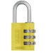 Combination Padlock Yellow - 30mm