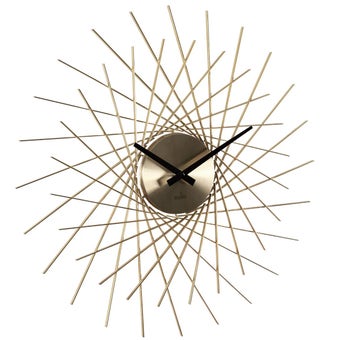 Acctim Lohne 50cm Gold Geometric Spoke Wall Clock with Quartz Movement and Spun Metal Hub