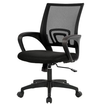 AirFlow Ergonomic Mesh Office Chair – Swivel Design with Lumbar Support and Ventilated Backrest in Black