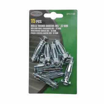Hofftech M5 x 37mm Hollow-Wall Anchors - Pack Of 15