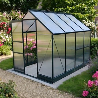 Vitavia Apollo 5000 8x6 Black Greenhouse | Polycarbonate Glazing | Integral Base