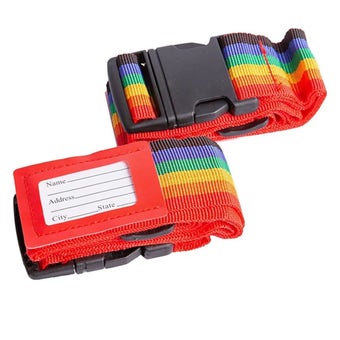 Ashley Adjustable Luggage Straps with Identification Tags - Pack of 2 - Multicolour - 170cm