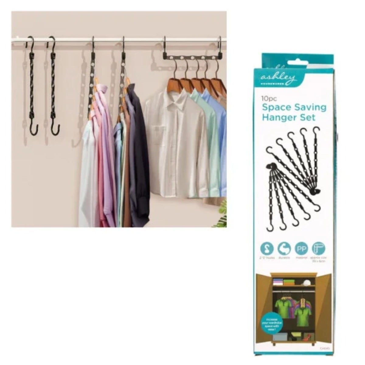 Ashley Space Saving Hanger Set - 10 Pieces 
