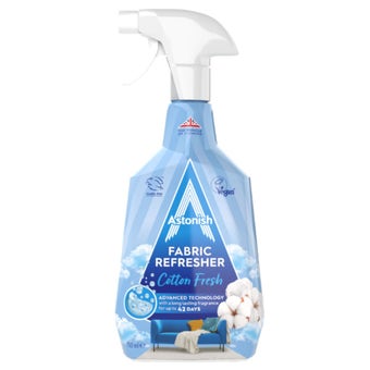 Astonish Fabric Refresher Spray Cotton Fresh 750ml – Long Lasting Fabric Deodoriser for Curtains, Carpets and Upholstery