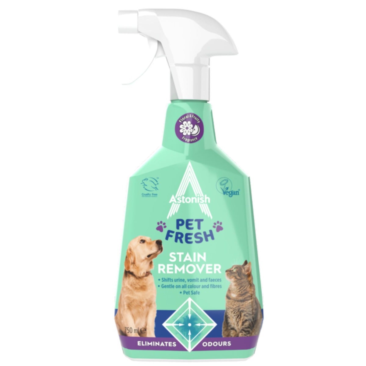 Astonish Pet Fresh Stain Remover Spray – Removes Pet Urine, Vomit and Faeces Stains and Odours from Carpets and Upholstery