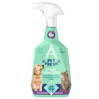 Astonish Pet Fresh Stain Remover Spray – Removes Pet Urine, Vomit and Faeces Stains and Odours from Carpets and Upholstery