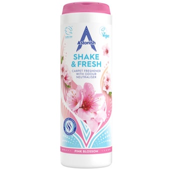 Astonish Shake & Fresh Carpet Freshener Pink Blossom – Odour Eliminator with Malodour Control Technology