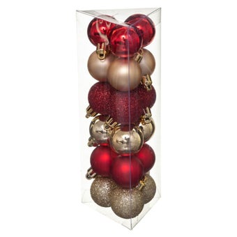 Atmosphera Red & Gold Christmas Bauble Set – 18-Piece 3 cm Ornament Collection