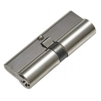 BASTA 40-10-40 Profile Cylinder Door Lock in Nickel Finish with Screws and Fittings Included