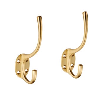 Basta Brass Hat & Coat Hook - Pack of 2
