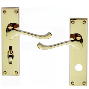Basta Sherborne Bathroom Door Handles - Brass