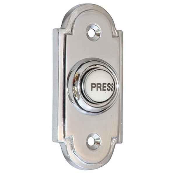 Polished Chrome Victorian Shaped Bell Push