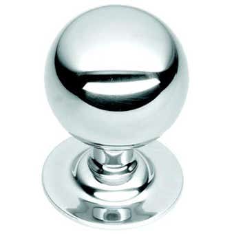 Polished Chrome Ball Centre Door Knob - 2½" (64mm)