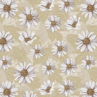Beige Floral Anti-Slip Floor Mat 65cm Wide – Cut to Size I Price Per Metre