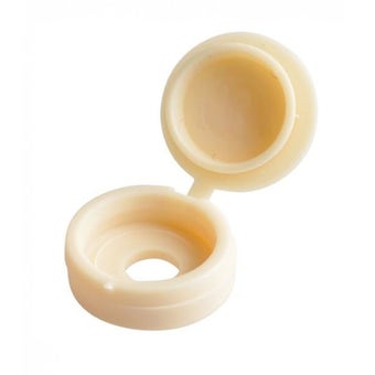 Beige Hinged Cover & Cap - 40 Pack