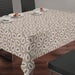 Beige Oval Leaves Design Oilcloth - Price per metre