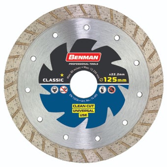 Benman 230mm Turbo Diamond Cutting Disc for Concrete Stone Masonry Universal Use - 230 x 2.8 x 10mm