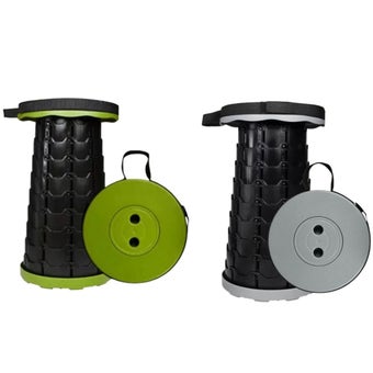 Benson Folding Portable Stool Adjustable Height 6 to 46cm Lightweight ABS for Indoor and Outdoor Use