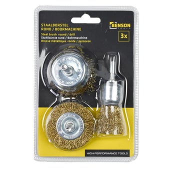 Benson Steel brush for drill round - 3 pieces