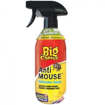Big Cheese Anti Mouse Refresher Spray 500ml | Mint Rodent Deterrent Spray, Disrupts Pheromone Trails, Lasts Up to 30 Days
