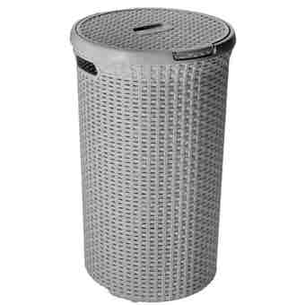 Curver Style Round Grey Laundry Hamper - 48L
