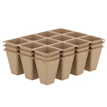Biodegradable Seedling Grow Pot Tray Set of 3 Small - Recycled Paper Pulp
