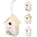 Decorative Wooden Birdhouse – Patterned Garden Nest Box 16 x 21cm I Assorted Colours & Designs