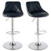 Black Barstools with Back Rest - 2 Pieces