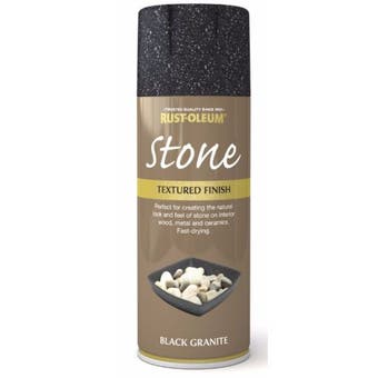 Rust-Oleum Textured Stone Effect Black Granite Spray Paint - 400ml