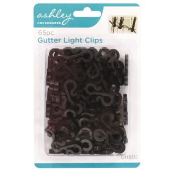 Black Gutter Light Clips - 65 pieces