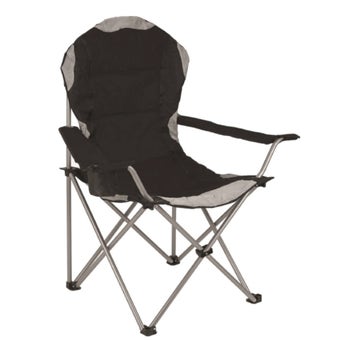 Redwood Black Padded High Back Canvas Chair | Folding Outdoor Chair with Cup Holder and Carry Bag