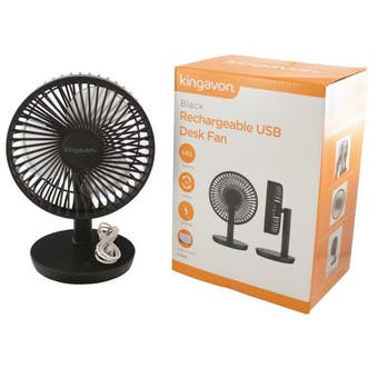 Rechargeable USB Desk Fan Black