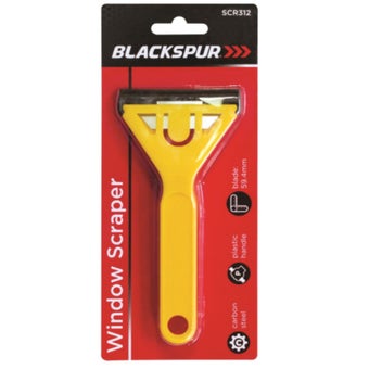 Blackspur Carbon Steel Window Scraper with Safety Cover – Paint and Residue Removal Tool for Glass, Tiles and Metal