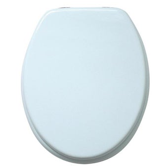 Blue Canyon White MDF Toilet Seat with Stainless Steel Hinges – Durable, Easy to Clean and Universally Fitting