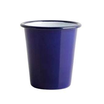 Blue Enamel Tumbler 8cm - with White Rim
