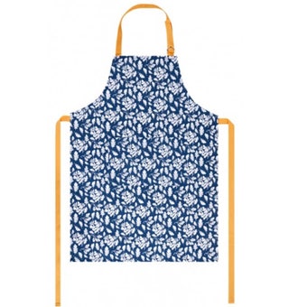 Steelex Blue Floral Kitchen Apron – Adjustable Cooking & Baking Apron
