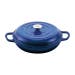 Steelex Bistro 28cm Blue Cast Iron Sauté Pan – 2.73L Shallow Casserole Dish with Self-Basting Lid