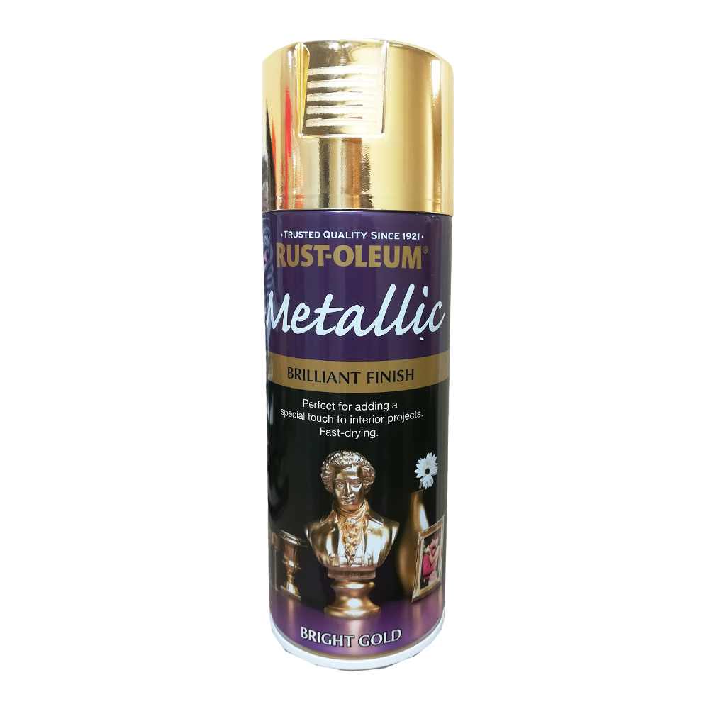 Rust-Oleum Metallic Brilliant Finish Spray Paint - Bright Gold 400ml