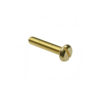 Brass Slotted Pan Head Single Machine Screw - M4 X 10