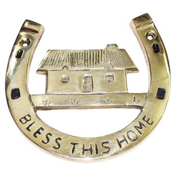 Brass Cottage Horseshoe – “Bless This Home” Irish Wall Ornament