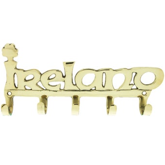Large Brass Ireland Key Rack I Wall Mounted Irish Key Holder - 7.75" x 2.5"