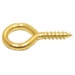 19mm x 2mm Electro Brassed Picture Screw Eyes - (Each)