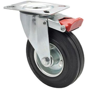 Castor Swivel Locking Black 125mm - 100kg