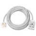 White 3m Extension cable for indoor use - with 13A socket