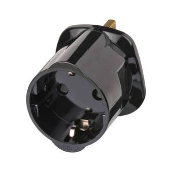 Brennenstuhl Black EU To UK Travel Plug Adapter