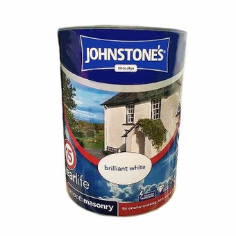 Johnstones Smooth Masonry Paint - Brilliant White 5L