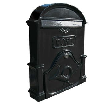 The Brosna Cast Aluminium Post Box - Slim Graphite & Black